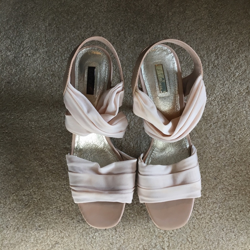 Dusty pink cloth pumps from Bakers Shoes